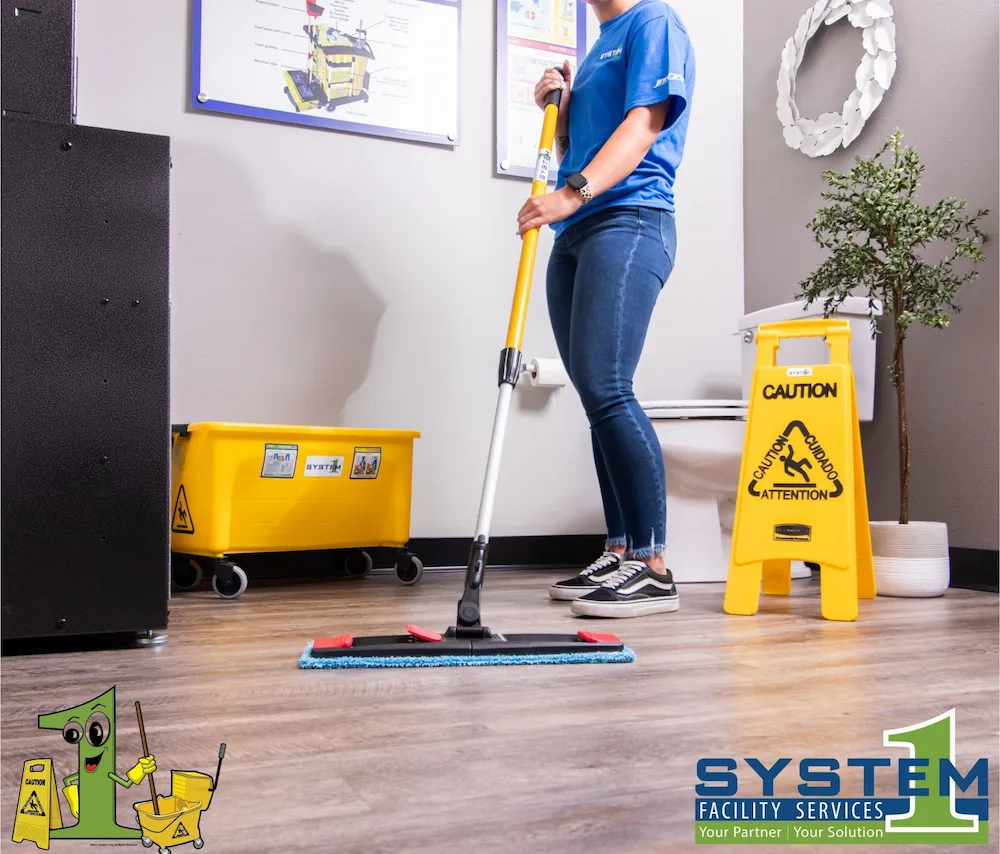 For a comprehensive range of commercial janitorial services tailored to your facility’s needs, contact System 1 today to learn how we can support your operations with reliable, high-quality cleaning solutions.