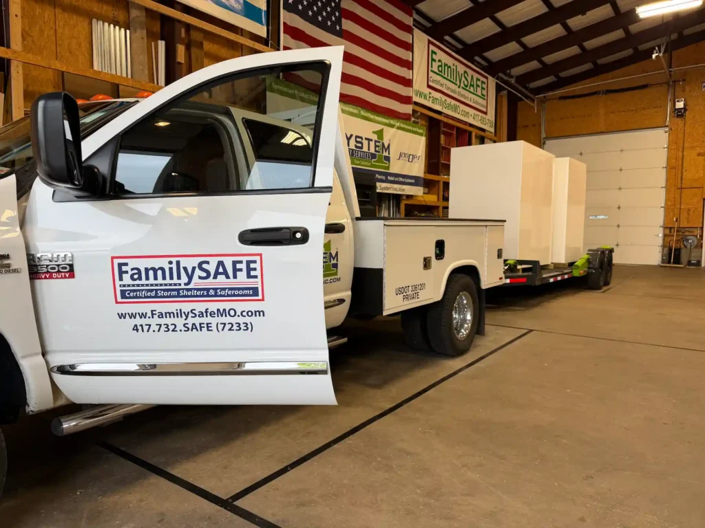 familysafe truck in warehouse